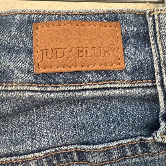 Judy Blue Distressed Denim Wrap Skort - Picture 7 of 11